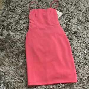 Salmon pink mini dress